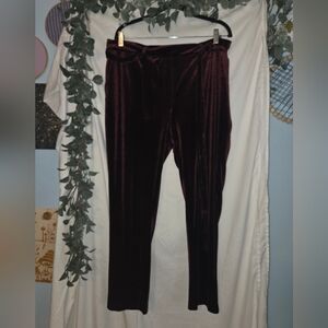 Jules & Leopold Deep Red Velvet Trousers